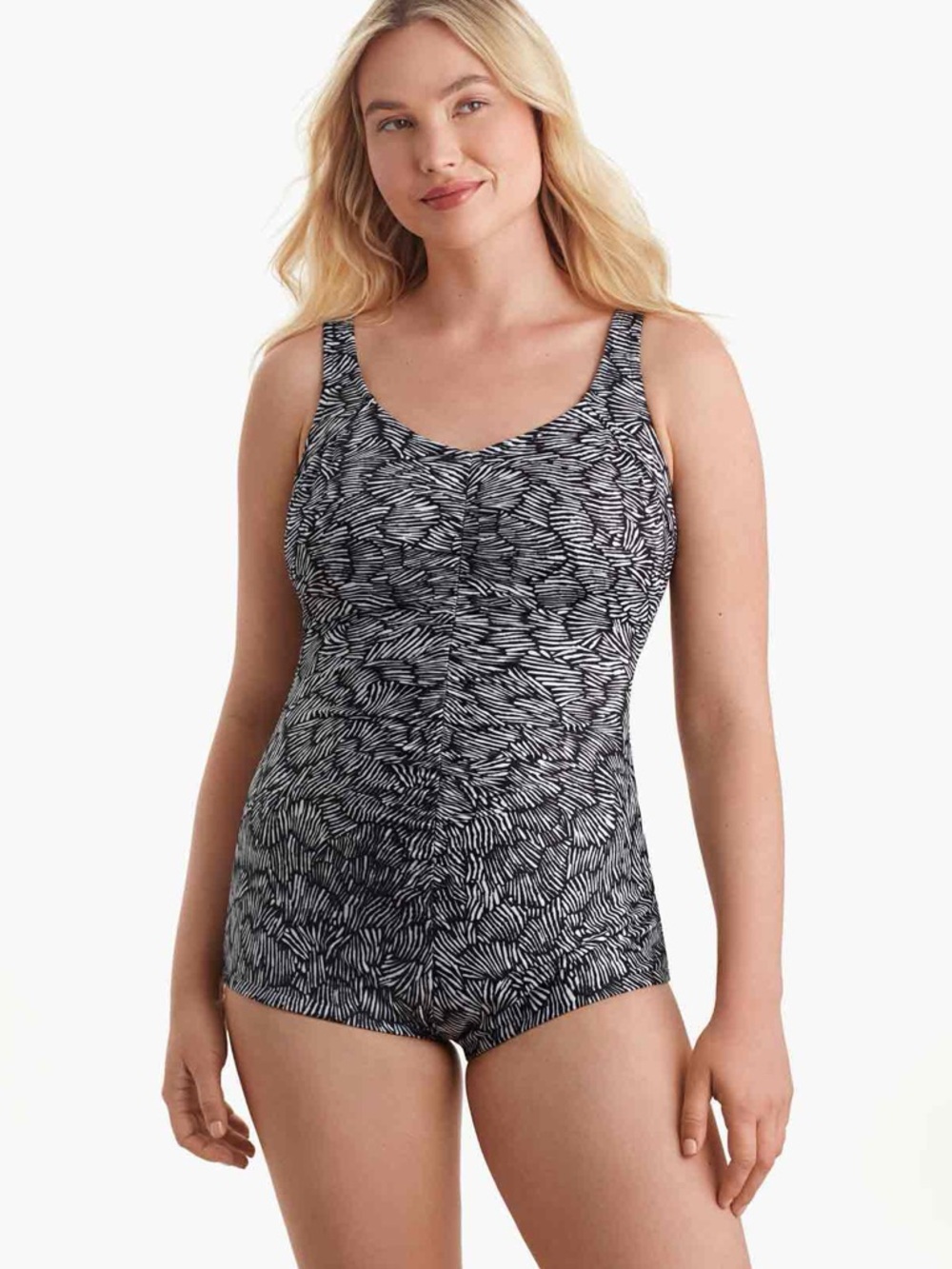 Shape Solver Sport NWT Spa Retreat Shirred Front Tank One Piece Swimsuit- 16